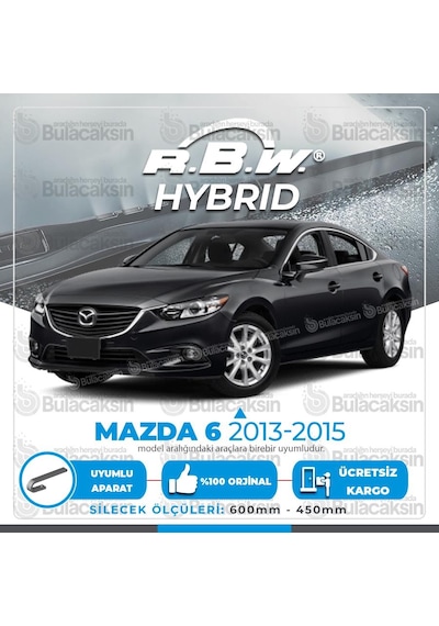 Rbw Hybrid Mazda 6 2013 - 2015 Ön Silecek Takımı - Hibrit