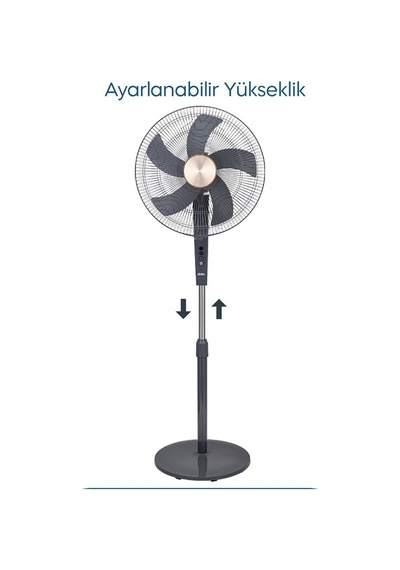 Sf-6788 Ayaklı Vantilatör, 3 Kademeli - 40 Cm 16 İnç Çap, 75w Yüksek Performanslı Alüminyum Motor, Ayarlanabilir Yükseklik Ve Geniş Açı Salınım, Güçlendirilmiş Dengeli Haç Ayak