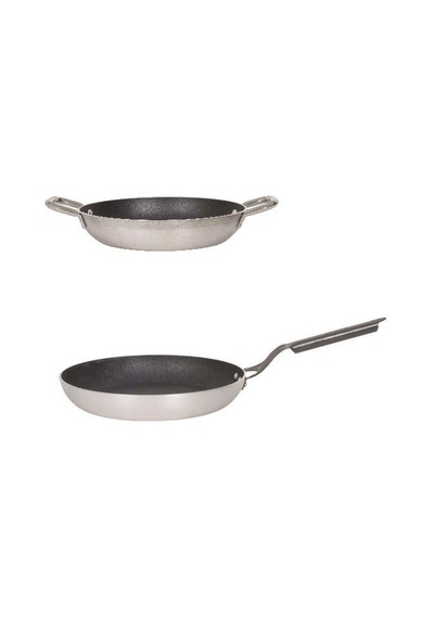 Mehtap Chefline İndüksiyon Tabanlı 32 Cm Tava Ve 22 Cm Sahan Seti Gri