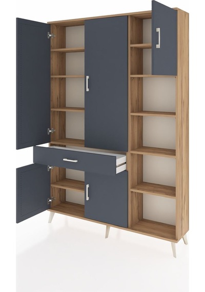 Arges Dolap 10 Raflı Tek Çekmeceli 5 Kapaklı 132x30x195 Çam-antrasit/antrasit Antrasıt/antrasıt Arges Dolap 10 Raflı Tek Çekmeceli 5 Kapaklı 132x30x195 Çam-antrasit/antrasit Antrasıt/antrasıt