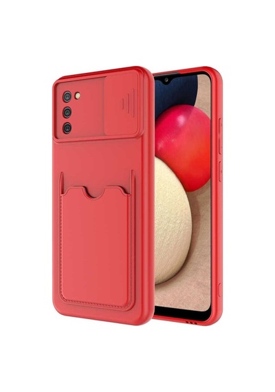 Samsung Uyumlu Galaxy A02s Kılıf Zore Kartix Kapak Kırmızı