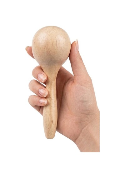 15 Cm Ahşap Ritim Aleti Marakas, Eğlenceli Sesler Açık Gri