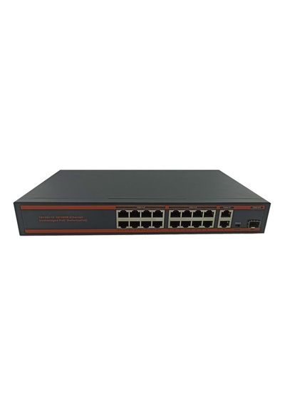 Nova ND-HP1621AG 16 Port Poe + 10-100 Mbps 2 Port 10-100-1000 Mbps Uplink 1 Port SFP 250 W Switch