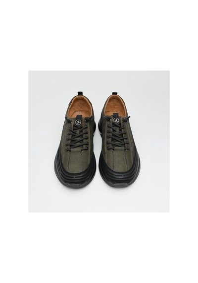 Derinet Hakiki Deri Comfort Erkek Sneaker Haki Nubuk Haki Nubuk