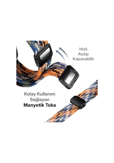 Apple Watch İle Uyumlu Metal Manyetik Tokalı Esnek Ve Konforlu Örgü Kordon Kullanımı Kolay Kayış