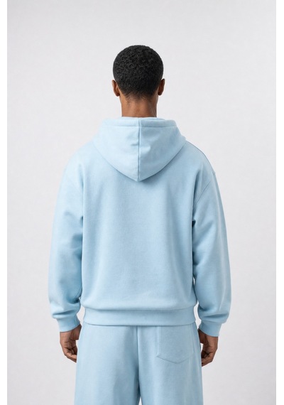 Erkek Respire Basic Oversize Zip Bebe Mavi