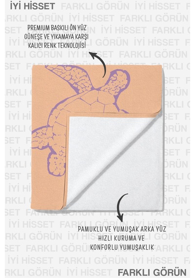 Deniz Kaplumbağası Marine Plaj Havlusu - Akdeniz Modern Şeftali Lila Hızlı Kuruyan Mikrofiber Havlu Yumuşak Melon Deniz Kaplumbağası Marine Plaj Havlusu - Akdeniz Modern Şeftali Lila Hızlı Kuruyan Mikrofiber Havlu Yumuşak Melon