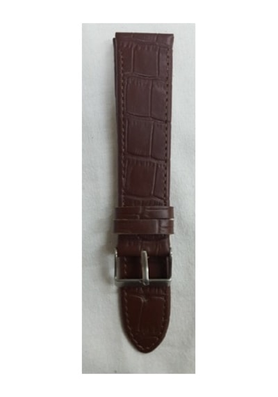 Kahve Kroko Baskı Deri Saat Kordonu Kayışı 20 Mm