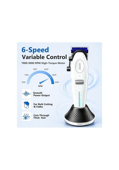 Şarjlı Tıraş Makinesi V-887c - 9000 Rpm 240 Dakika Dlc Seramik Bıçak - Beyaz