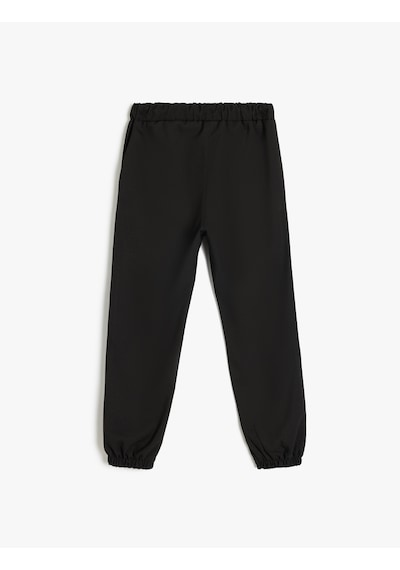 Koton Standart Bel Cepli Düğme Detaylı Basic Jogger Pantolon Siyah 5skb40058tw Siyah