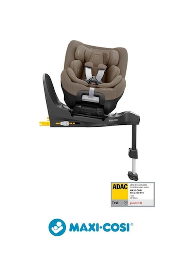Maxi-Cosi Mica 360 Pro I-Size Dünyanın Ilk Kızaklı, Araç Dışına Çıkabilen Adac'lı Isofix'li 360 Dönebilir Yatabilir 0-18 kg Bebek Oto Koltuğu Authentic Truffle
