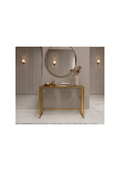 Familieconcept Melisa Serisi Gold Lüks Dresuar - 4mm Füme Temperli Camlı - 100x80x30 Cm Altın Familieconcept Melisa Serisi Gold Lüks Dresuar - 4mm Füme Temperli Camlı - 100x80x30 Cm Altın