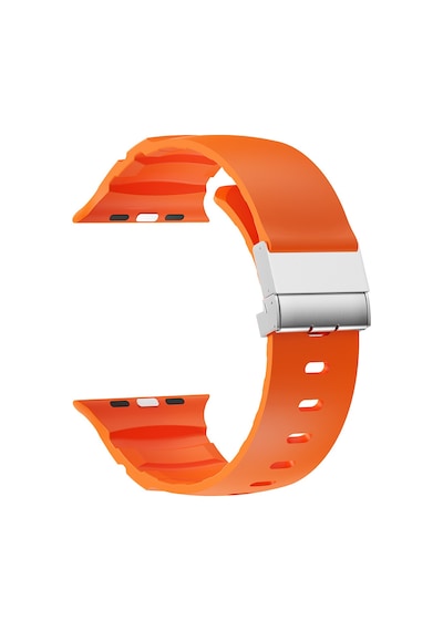 Apple Uyumlu Watch 10 46mm Zore Krd-145 Metal Tokalı Silikon Kordon