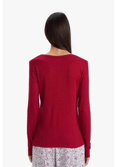 Defacto Regular Fit V Yaka Uzun Kollu Fitilli Kaşkorse Pijama Üstü-fall İn Love F3722ax25wnbr196 Bordo-br196 Defacto Regular Fit V Yaka Uzun Kollu Fitilli Kaşkorse Pijama Üstü-fall İn Love F3722ax25wnbr196 Bordo-br196