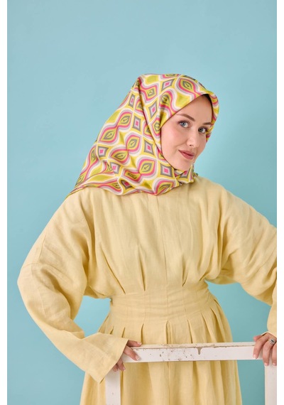 Silk Home Twill İpek Eşarp 11470-36 Sarı, Pembe, Fıstık Yeşili, Asit, Antrasit
