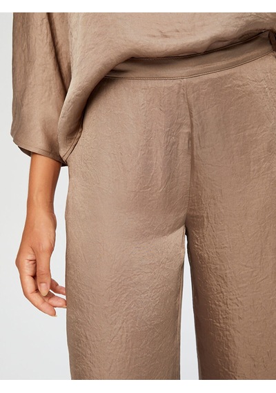 Faik Sönmez Krinkl Efektli Wıde Leg Fıt Şık Pantolon W26pnt009 Uw26pnt00931 Vizon