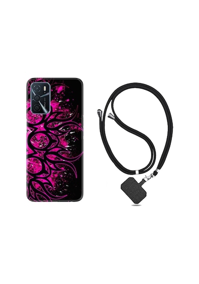 Oppo A16 Kılıf Boyun Askılı Purple Knife 1692