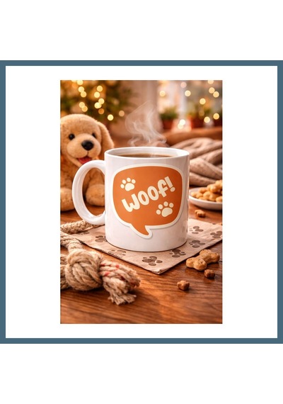 Agc Uygun Sepet Woof Köpek Temalı Porselen Kupa Model 54 Sevimli Patili Tasarım, Kahve & Çay Kupası, Hayvanseverlere Özel Hediye Agc Diğer