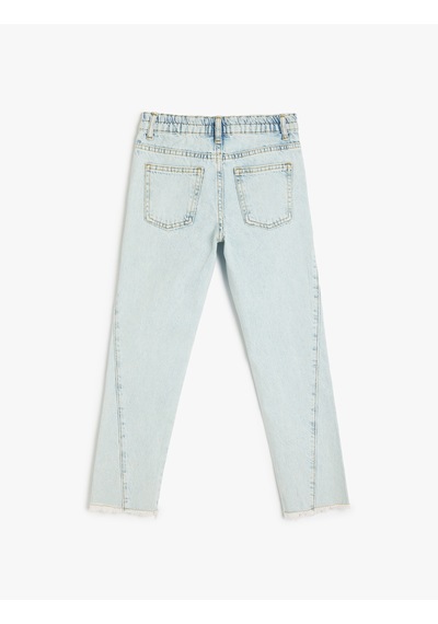 Koton Yüksek Bel Pamuklu Denim Pantolon - Boyfriend Jean Lıght Indıgo 5skg40014ad Açık Mavi Koton Yüksek Bel Pamuklu Denim Pantolon - Boyfriend Jean Lıght Indıgo 5skg40014ad Açık Mavi