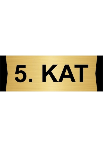 Kat 5 7x20cm Altın Renk Metal Yönlendirme Levhası