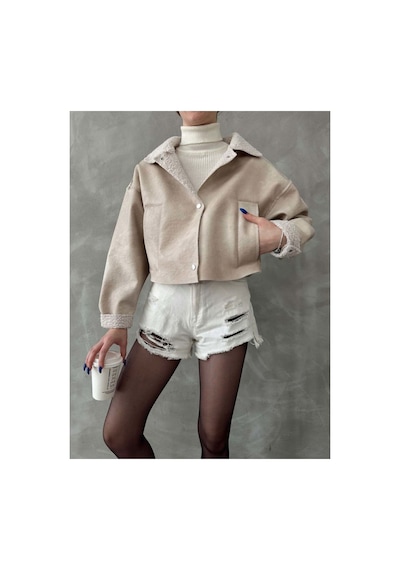 Verymoda Nubuk Yakası Kürklü F1577 Taş