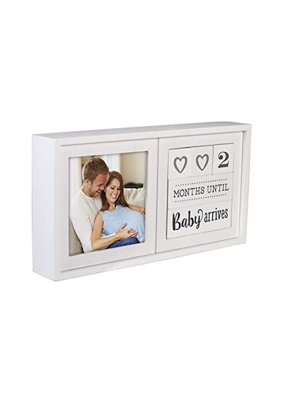 Malden International Designs 3448-44 Bebek Geri Sayım Blokları, 24,8 Cm G X 12,7 Cm Y X 3,8 Cm D , Beyaz Açık Gri