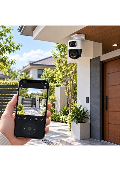 Imou Ipc-ps70fp-10m0 Cruiser Dual Ps70f Çift Lens Sabit + Pt Poe İki Yönlü Ses Renkli Gece Görüş 10mp Dome Kamera