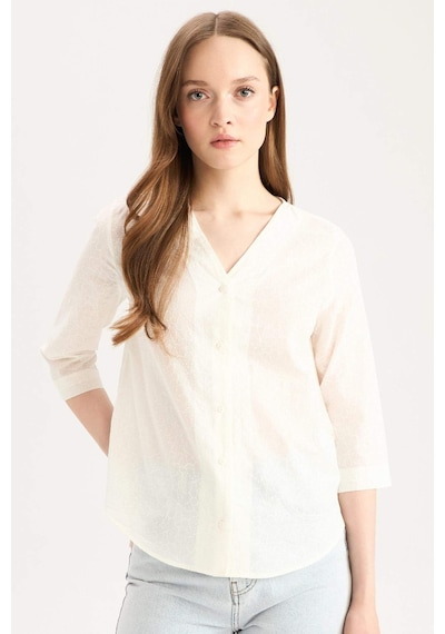 DeFacto Regular Fit Apaş Yaka Basic Düz Pamuklu Yarım Kollu Gömlek E5949AX25SPWT32 DeFacto Regular Fit Apaş Yaka Basic Düz Pamuklu Yarım Kollu Gömlek E5949AX25SPWT32