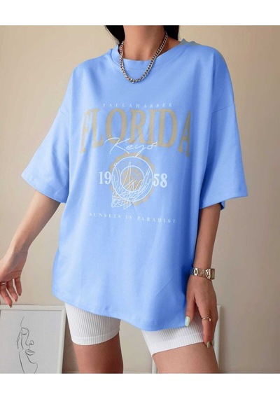 Flood Of Style Florida Kadın Gök Mavi Oversize