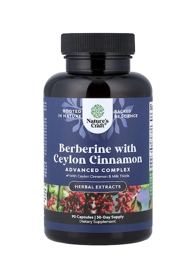 Nature's Craft, Berberine With Ceylon Cinnamon, 90 Capsules