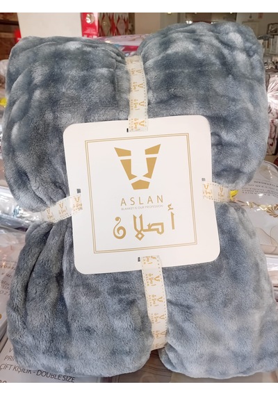 Aslan Bubble Desen / Mevsimlik / Hafif / Lüx / Modern / Çift Kişilik Battaniye Antrasit