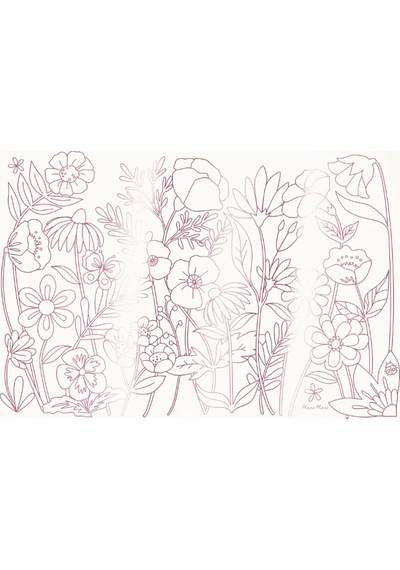 Meri Meri - Butterflies & Flowers Colouring Placemats - Kelebekler & Çiçekler Boyama Amerikan Servisleri X8