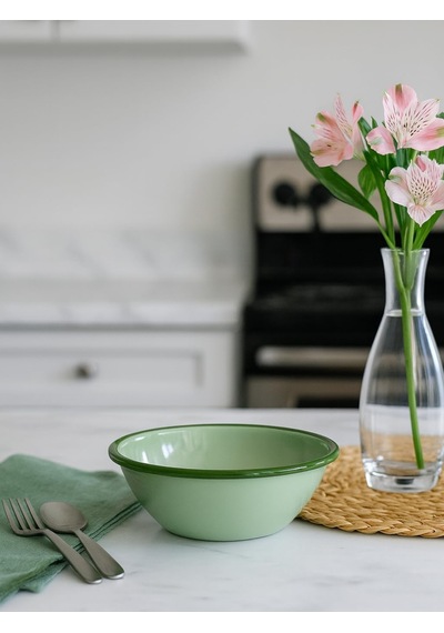 Tr Emaye Kase 20 Cm Mint El Yapımı, Zindeliklı Ve Şık Sunumlar İçin Diğer