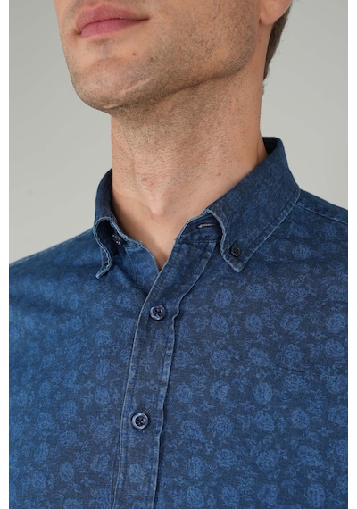 Bisse Uzun Kollu Lacivert Denim Desenli Erkek Gömlek Gmjean252170 D39 Lacivert Bisse Uzun Kollu Lacivert Denim Desenli Erkek Gömlek Gmjean252170 D39 Lacivert