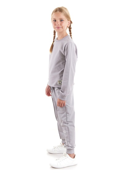 Ahengim Kız Çocuk Back To School Pamuklu Trend Eşofman Takımı Ak2529 Gri