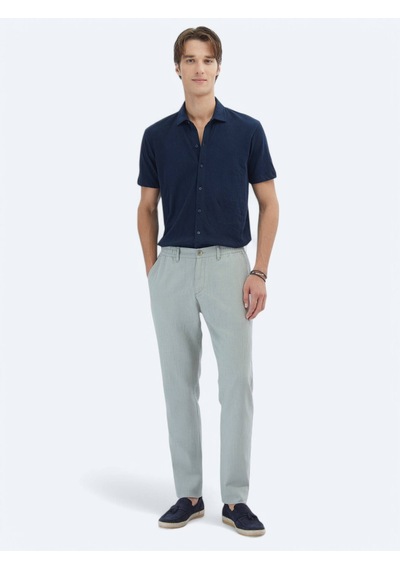 Kip Lacivert Düz Regular Fit Casual Pamuk Karışımlı Gömlek Lacivert