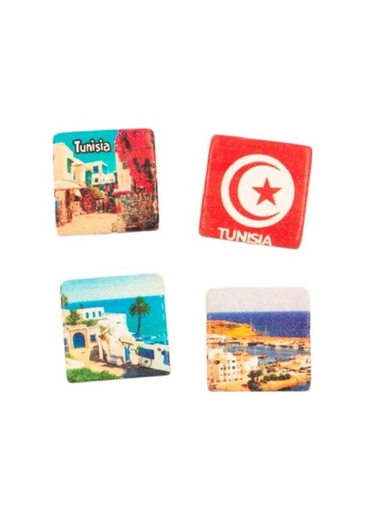Tunus Temalı Dörtlü Taş Magnet