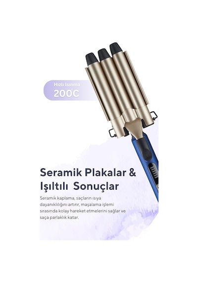 Kumtel Profesyonel HHC-03 Seramik Wag Su Dalgası Saç Maşası
