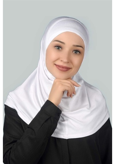 Altobeh Hazır Türban Pratik Eşarp Tesettür Hijab - Namaz Örtüsü -Beyaz