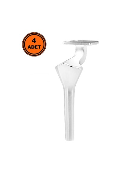 4 Adet Elmas Lüx Metal Ayak 21 Cm Krom Mobilya Koltuk Ayağı