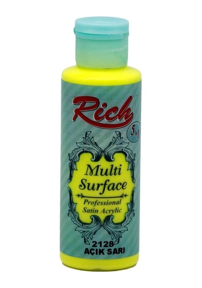 Rich Multi Surface Her Yüzey İçin Akrilik Boya 120 Cc. 2128 Açık Sarı Renk