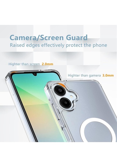 Microsonic Samsung Galaxy Uyumlu A07 Kılıf Magsafe Clear Sararmaz Şeffaf -