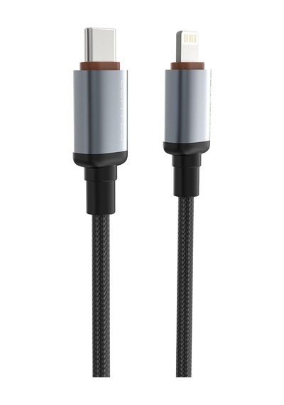 Lenyes LC528 Type-C To Lightning 27W Hızlı Şarj Özellikli Örgülü Data Ve Şarj Kablosu 1 M Siyah