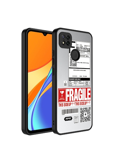 Goocamp Redmi 10a Kılıf Aynalı Desenli Kamera Korumalı Parlak Mirror Kapak - Fragile Fragile