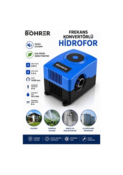Böhrer Ba011343 Frekans Konvertörlü Sessiz-akıllı-sabit Basınç- Hidrofor Pompa - 2 Kat 4 Daire - Tri