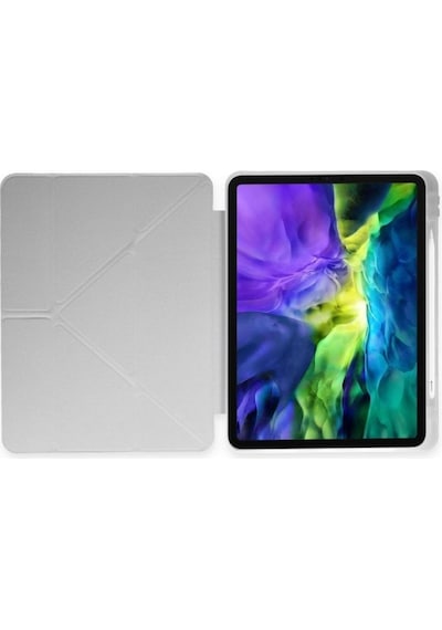 Apple Uyumlu iPad Pro 12.9 Inç 5. Ve 6. Nesil 2021 / 2022 M2 Çip Kalem Bölmeli Standlı Silikon Kılıf Kılıf