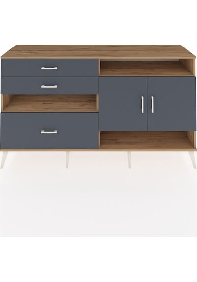Hyperion Konsol 4 Raflı 3 Çekmeceli 2 Kapaklı 176x44x99 Çam-antra Çam-antrasit