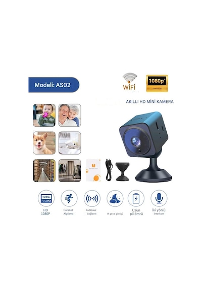 Mini Wifi Kamera 1080p Hd Gece Görüşlü Hareket Algılama İki Yönlü Ses Kablosuz Güvenlik Kamerası