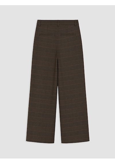 Lcwaıkıkı Classic Kahverengi Ekose Geniş Paça Kadın Pantolon