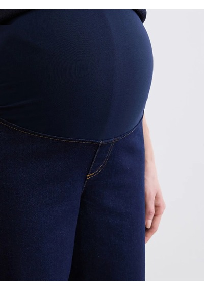 Lc Waikiki İndigo Karın Panelli Wideleg Hamile Jean Pantolon Indigo